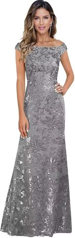 Sequin Mother of The Bride Dresses for Wedding Guest Off The Shoulder Evening Formal Dress JH037 in Saudi Arabia