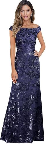 Sequin Mother of The Bride Dresses for Wedding Guest Off The Shoulder Evening Formal Dress JH037 in Saudi Arabia