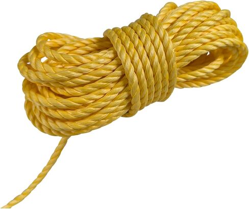 Kemp USA Premium 600' of 1/4" Polypropylene Floating Rope, Yellow with 1,250 LBS Breaking Load, UV Protected in Saudi Arabia