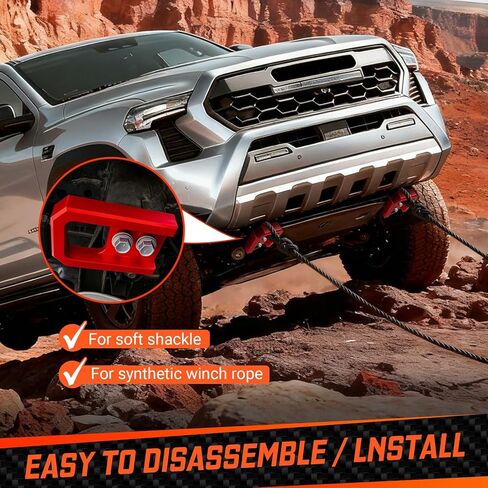 خطافات سحب لتاكوما 2024-2026/4Runner 2025-2026، خطافات سحب السيارة متوافقة مع ملحقات Toyota Tacoma 2024-2026/4Runner 2025-2026/Land Cruiser 250 2024-2025 (أحمر) in Kuwait