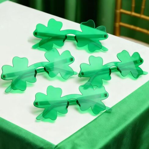 8 قطع من إكسسوارات يوم القديس باتريك، نظارة شمسية شامروك خضراء أيرلندية بأربع أوراق البرسيم للنساء، ملحقات نظارات الحفلات التنكرية in Kuwait