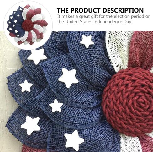 American Patriotic Fabric Wreath for Front Door Independence Day Decoration Flag Garland for Memorial Day and Fourth of July Festive Floral Door Ornament in Saudi Arabia