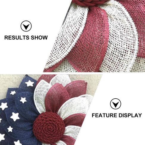American Patriotic Fabric Wreath for Front Door Independence Day Decoration Flag Garland for Memorial Day and Fourth of July Festive Floral Door Ornament in Saudi Arabia