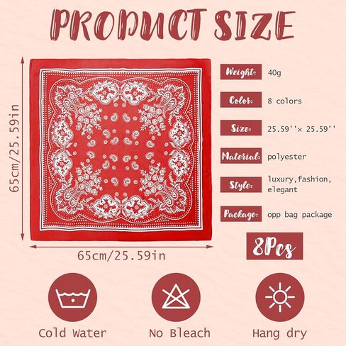 8Pcs Head Scarf for Women 25'' Square Satin Hair Neck Scarves Large Shawl Bandanas Hair Wraps Scarf for Sleeping in Kuwait