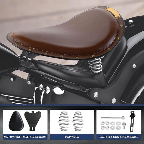مقعد منفرد من الجلد للدراجات النارية مع قاعدة مقعد مجموعة دعامات تثبيت زنبركية متوافقة مع Harley Davidson Harley Sportster XL 883 1200 (أسود) in Saudi Arabia