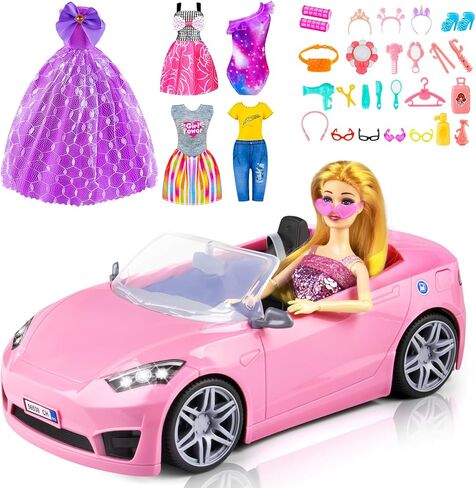 110 Pcs Doll Clothes and Accessories - Doll Dress up Toys for Girls with Wedding Dresses, Casual Dresses, Casual Jumpsuit, Swimsuits Bikini, Glasses, Shoes, Hangers, Doll Clothes Toys for Girl Gift in Saudi Arabia