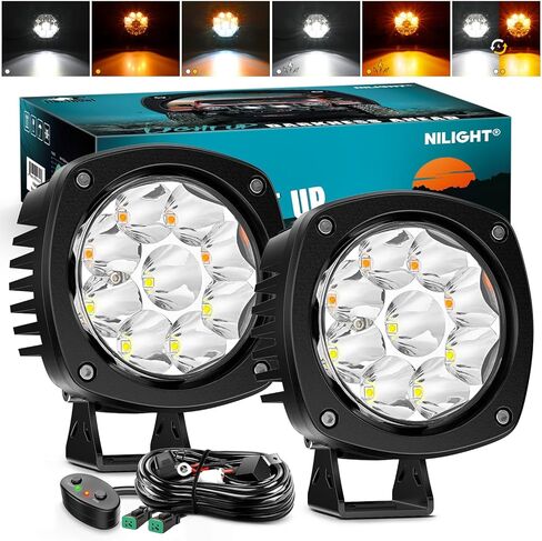 Nilight LED Light Pods 3 Inch 9LED Round LED Offroad Driving Lights 2PCS Night Vision Spotlights Auxiliary Ditch Lights w/18AWG Rocker Switch Wiring Harness Kit for Truck ATV UTV, 3 Years Warranty in Kuwait