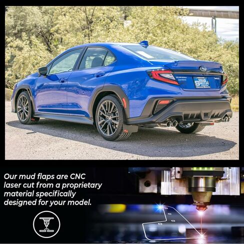اللوحات الطينية RokBlokz لعام 2022+ Subaru WRX - تتوفر ألوان متعددة - واقيات الطين مقطوعة وملائمة حسب الطلب - تتضمن جميع أجهزة التثبيت (أسود مع شعار أسود، أصلي) in Kuwait