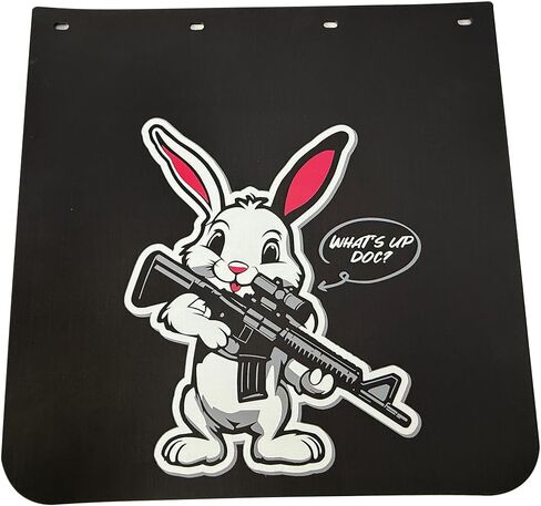 اللوحات الطينية المستقيمة مقاس 24 × 24 بوصة للشاحنات شبه ذات تصميم أرنب مضحك، واقيات الطين شديدة التحمل، قطعتان in Kuwait