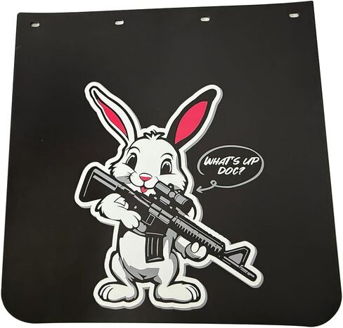 اللوحات الطينية المستقيمة مقاس 24 × 24 بوصة للشاحنات شبه ذات تصميم أرنب مضحك، واقيات الطين شديدة التحمل، قطعتان in Kuwait