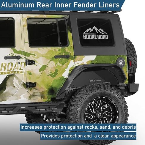 u-Box Wrangler JK Front & Rear Inner Fender Liners Kit for Jeep Wrangler JK JKU 2007 2008 2009 2010 2011 2012 2013 2014 2015 2016 2017 2018 - Wheel Well Liners Aluminum, 4PCS in Saudi Arabia