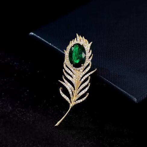 Rhinestone Brooches Pin for Women Men Fashion Crystal Delicate Leaf Brooch Lapel Pins Elegant Dress Accessories Jewelry Boutonniere Corsage in Saudi Arabia