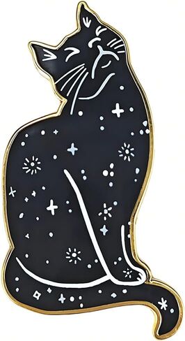 Mysterious Cat Enamel Pin, Starry Cat Lapel Pin Cats Lover Gift for Backpack, Hat, Clothes in Saudi Arabia