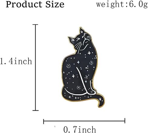 Mysterious Cat Enamel Pin, Starry Cat Lapel Pin Cats Lover Gift for Backpack, Hat, Clothes in Saudi Arabia
