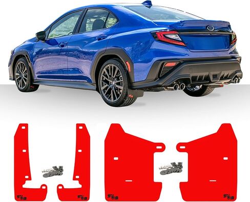 اللوحات الطينية RokBlokz لعام 2022+ Subaru WRX - تتوفر ألوان متعددة - واقيات الطين مقطوعة وملائمة حسب الطلب - تتضمن جميع أجهزة التثبيت (أسود مع شعار أسود، أصلي) in Kuwait