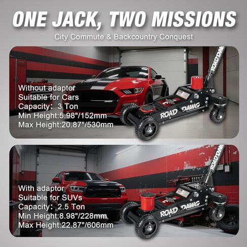 Road DAWG 3 Ton Aluminum Big Wheel Off-Road Floor Jack - Heavy Duty Hydraulic Lift for Trucks, SUVs & ATVs, 6000LBS Capacity, Professional Portable Jack in Kuwait