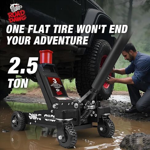 Road DAWG 3 Ton Aluminum Big Wheel Off-Road Floor Jack - Heavy Duty Hydraulic Lift for Trucks, SUVs & ATVs, 6000LBS Capacity, Professional Portable Jack in Kuwait