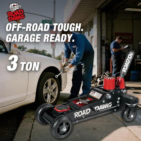 Road DAWG 3 Ton Aluminum Big Wheel Off-Road Floor Jack - Heavy Duty Hydraulic Lift for Trucks, SUVs & ATVs, 6000LBS Capacity, Professional Portable Jack in Kuwait