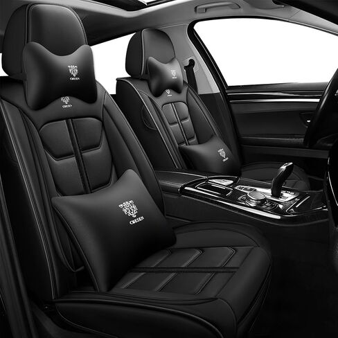 أغطية مقاعد السيارة للمقعد الأمامي Ford Taurus 2002-2019، واقي مقعد السيارة من جلد نابا، أنيق مقاوم للماء وسهل التركيب، غطاء وسادة مقعد تلقائي مسامي. (أسود وأحمر، قياسي) in Kuwait
