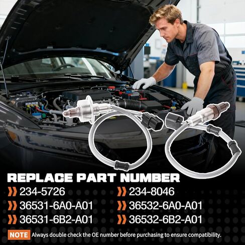 2Pcs Upstream Downstream Oxygen Sensor Fit for Honda Accord 2018-2021 Fit for Acura RDX TLX 2019-2021 Replaces 36531-6A0-A01 36532-6A0-A01 234-5726 234-8046 36531-6B2-A01 36532-6B2-A01 in Kuwait