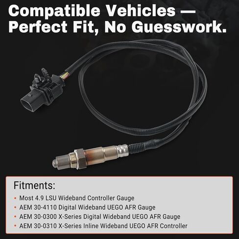 LSU 4.9 مستشعر الأكسجين Lambda واسع النطاق O2 متوافق مع مقياس AEM 30-4110 الرقمي UEGO AFR، مقياس 30-0300 X-Series، 30-0310 وحدة التحكم المضمنة استبدال 17025، 0258017025، 304110، 300300، 300310 in Kuwait