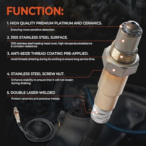 LSU 4.9 مستشعر الأكسجين Lambda واسع النطاق O2 متوافق مع مقياس AEM 30-4110 الرقمي UEGO AFR، مقياس 30-0300 X-Series، 30-0310 وحدة التحكم المضمنة استبدال 17025، 0258017025، 304110، 300300، 300310 in Kuwait