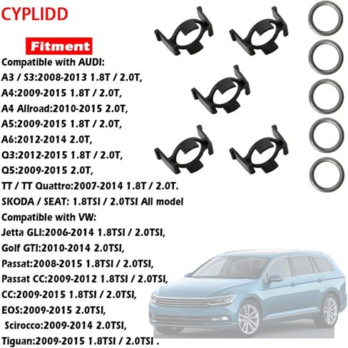 06H121142B 06H121142C Cooling Water Pump Temperature Sensor Retainer Spring Clips Compatible with VW Jetta Golf AUDI A3 S3 A4 A5 A6 (Pack of 5) in Kuwait