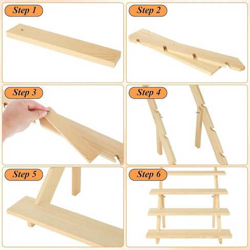 2 Pack 4 Tier Wooden Display Stand Riser Detachable Wood Earring Display Cupcake Stands Jewelry Card Earring Display Stand with Groove or Jewelry Cupcake Vendors Retail in Kuwait