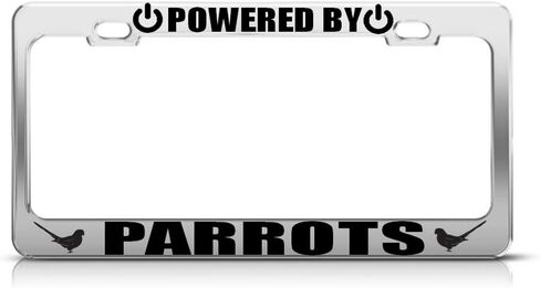 Speedy Pros Metal License Plate Frame Powered by Parrots Car Accessories Chrome 2 Holes in Saudi Arabia