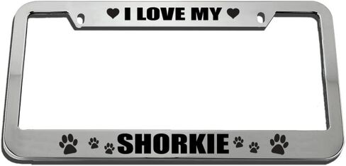 Speedy Pros I Love My Shorkie License Plate Frame Tag Holder in Saudi Arabia