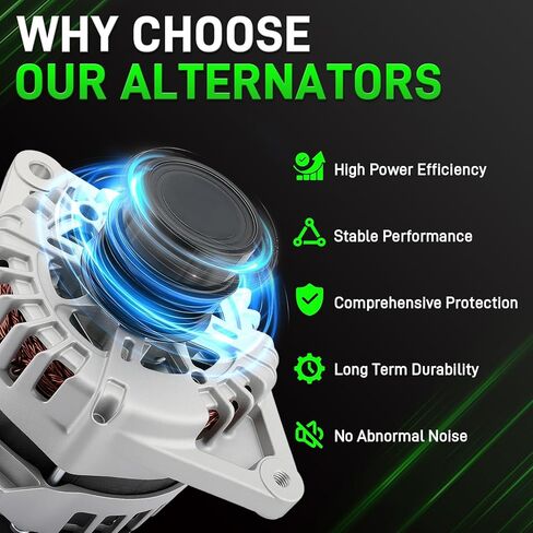 37300-2B970 Alternator Fit for Hyundai Accent 1.6L L4 2018-2019 for Kia Rio 2018-2019 Seltos 2021-2024 Soul Automatic 1.6L 2017-2019130A 12V CW 6-Groove Clutch Pulley in Saudi Arabia