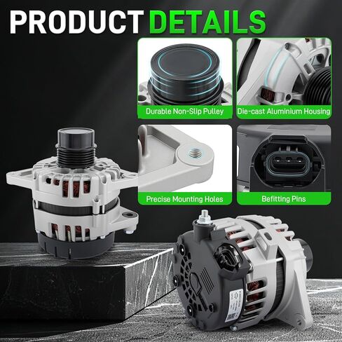 37300-2B970 Alternator Fit for Hyundai Accent 1.6L L4 2018-2019 for Kia Rio 2018-2019 Seltos 2021-2024 Soul Automatic 1.6L 2017-2019130A 12V CW 6-Groove Clutch Pulley in Saudi Arabia