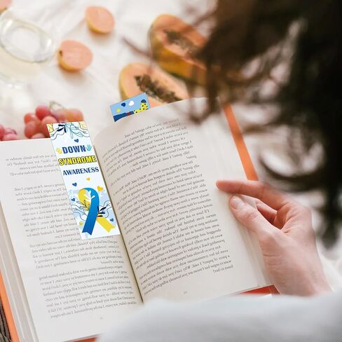 Down Syndrome Awareness Bookmarks, 120 Pcs Inspirational World Down Syndrome Day Book Marks, Blue Yellow Supportive Gifts for Seminar Handouts Charity Fundraisers School Events in Kuwait