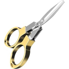 1Pcs Gold Small Scissors Travel Scissors TSA Approved,Mini Shear Telescopic Cutter Office Fishing Crafts in Kuwait
