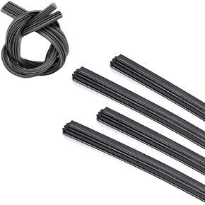 4 PCS Windshield Wiper Blade, Windshield Wiper Silent and Scratch-free Boneless Rubber Strip, 28" Cuttable Frameless Flexible Fit Wiper Strip, for Most Cars Repair Replacement (Black) in Kuwait
