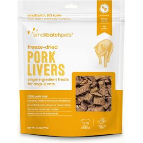 smallbatch Pets Premium Freeze-Dried Chicken Heart Treats for Dogs and Cats, 3.5 oz, Made and Sourced in The USA, Single Ingredient, Humanely Raise Meat, No Preservatives or Anything Artificial Ever in Kuwait