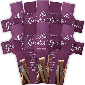 Needzo Lent المرجعية وبطاقة الصلاة، صليب لا حب أكبر، مادة البطاقات، هدايا دينية، 6 بوصات (عبوة من 10) in Kuwait