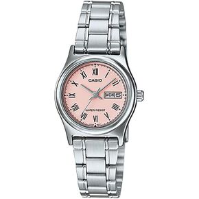 Casio LTP-V006D-4B Women's Standard Stainless Steel Roman Pink Dial Date Watch in Saudi Arabia