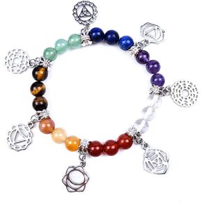 7 Chakra Healing Bracelet with Natural stones for Energy Healing & Balance, Stretch Beaded Jewelry for Energy Balance, Meditation, Yoga, Gift for Women in Saudi Arabia