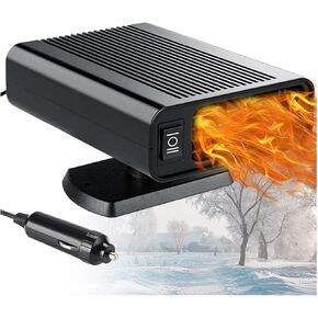 Portable Car Heater 12V 150W – 2-in-1 Cold and Hot Air Defroster with 360-Degree Base Rotation, Fast Heating Fan for Windshield Defogging, Plug-in Auto Heater for Winter Driving in Kuwait