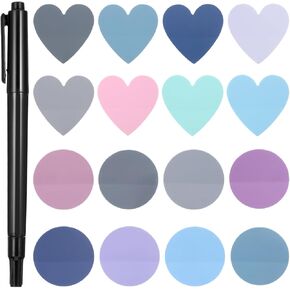 Transparent Sticky Notes Heart & Round Translucent Sticky Notes Colorful Page Flags Stickers Waterproof Index Sticker Self-Stick Book Tabs Clear Book Markers 320 Sheets in Kuwait