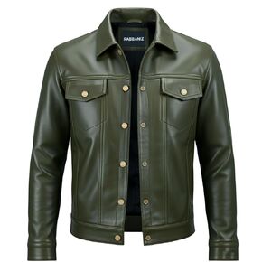 Premium Vintage Genuine Leather Jacket Men - Real Lambskin Men's Trucker Leather Jackets in Kuwait