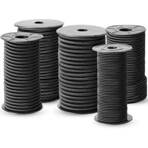 سلك صدمات بطول 100 قدم 1/8 بوصة - مرن 100% - حبل بنجي من البوليستر الداكرون من الدرجة البحرية للمشروعات التي تصنعها بنفسك، وربطات العنق، وقوارب الكاياك، وسلك مرن للاستخدامات التجارية (1/8 بوصة، 100 قدم) in Kuwait