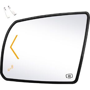 Passenger Right Side Replacement Mirror Glass - Compatible with Toyota Tundra 2014-2021, Sequoia 2012-2022 - Heated with Blind Spot Detection and Turn Single, w/o Auto Dimming in Kuwait