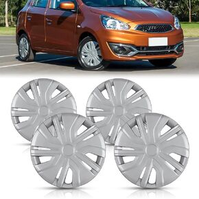 WolfX 14 Inch Hubcaps Set of 4 Wheel Rim Cover for Mitsubishi Mirage 2014-2025 (Only Fit for Steel Hub) PP Material Wheel Rim Hub Cap Replacement, W5157-Lacquer in Kuwait