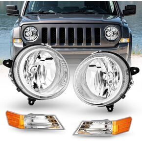 VRC For 2007-2017 Jeep Patriot 2007-2010 Compass Headlights Halogen Headlamp Assembly Replacement Pair Driver and Passenger Side (Headlights Only) in Kuwait