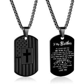 علامة الكلب الصليب قلادة للرجال، العلم الأمريكي الصليب قلادة قلادة هدايا لأول بالتواصل المعمودية تأكيد عيد ميلاد ديني in Kuwait