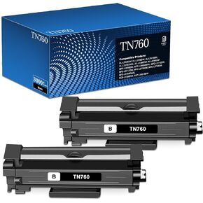 خراطيش حبر TN760 2 سوداء متوافقة مع Brother TN760 TN730 TN-760 TN-730 خراطيش حبر عالية الإنتاجية متوافقة مع Brother HL-L2350DW HL-L2390DW HL-L2395DW MFC-L2750DW MFC-L2690DW DCP-L2550DW in Kuwait