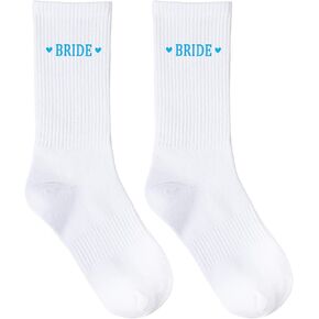 Bride Socks, Something Blue Bride Gifts to Be Soft Cotton Socks for the Brides Get Ready Outfit Wedding Gift for Women Wedding Essentials, Engagement, Bachelorette Party, Something Blue, White in Kuwait