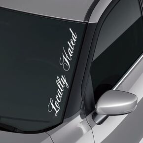 Locally Hated Funny JDM Decal Sticker Car Truck Windshield Banner Sticker | White | 23x4in in Saudi Arabia